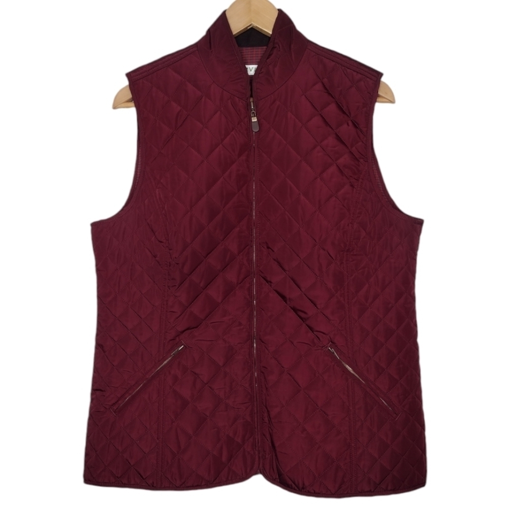 Orvis Women's Burgundy Outdoors Winter Hiking Full Zipper Puffer Vest Size M